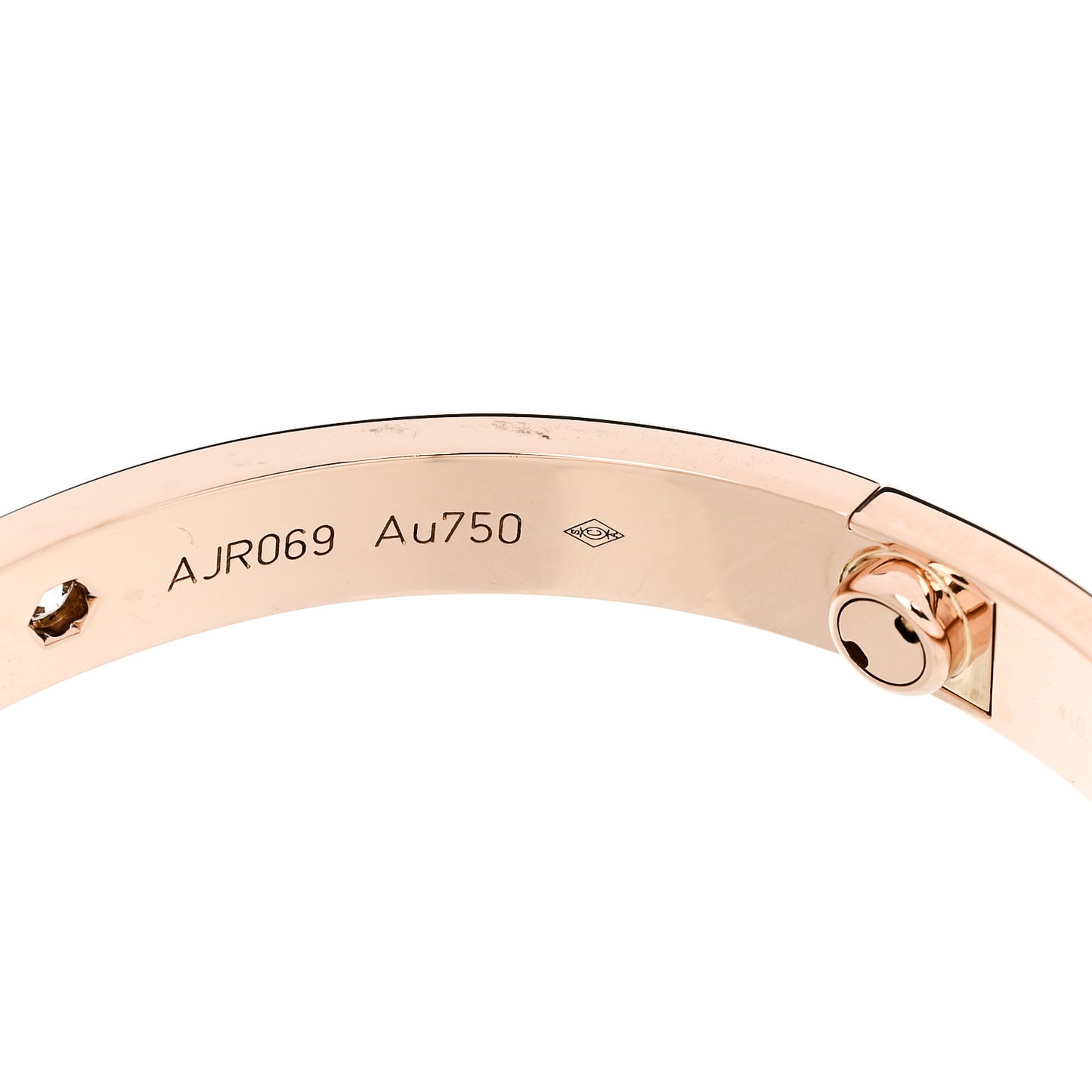 18K Pink Gold 4 Diamond LOVE Bracelet 17