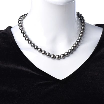 Mikimoto 18K White Gold Gray South Sea Cultured Pearl 9-10mm Ginza Strand Necklace 18" 2 of 6