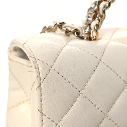 Chanel Lambskin Quilted Mini Crystal Top Handle Rectangular Flap White 14 of 17