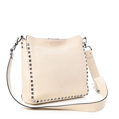 Valentino Garavani Pebbled Calfskin Small Rockstud Flip-Lock Messenger Bag Light Ivory 4 of 12