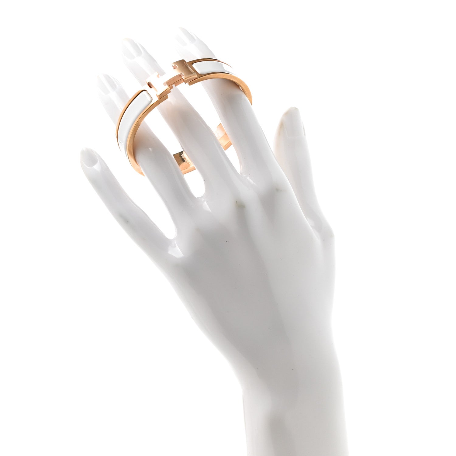 Hermes Enamel Narrow Clic Clac H Bracelet PM White 2 of 4