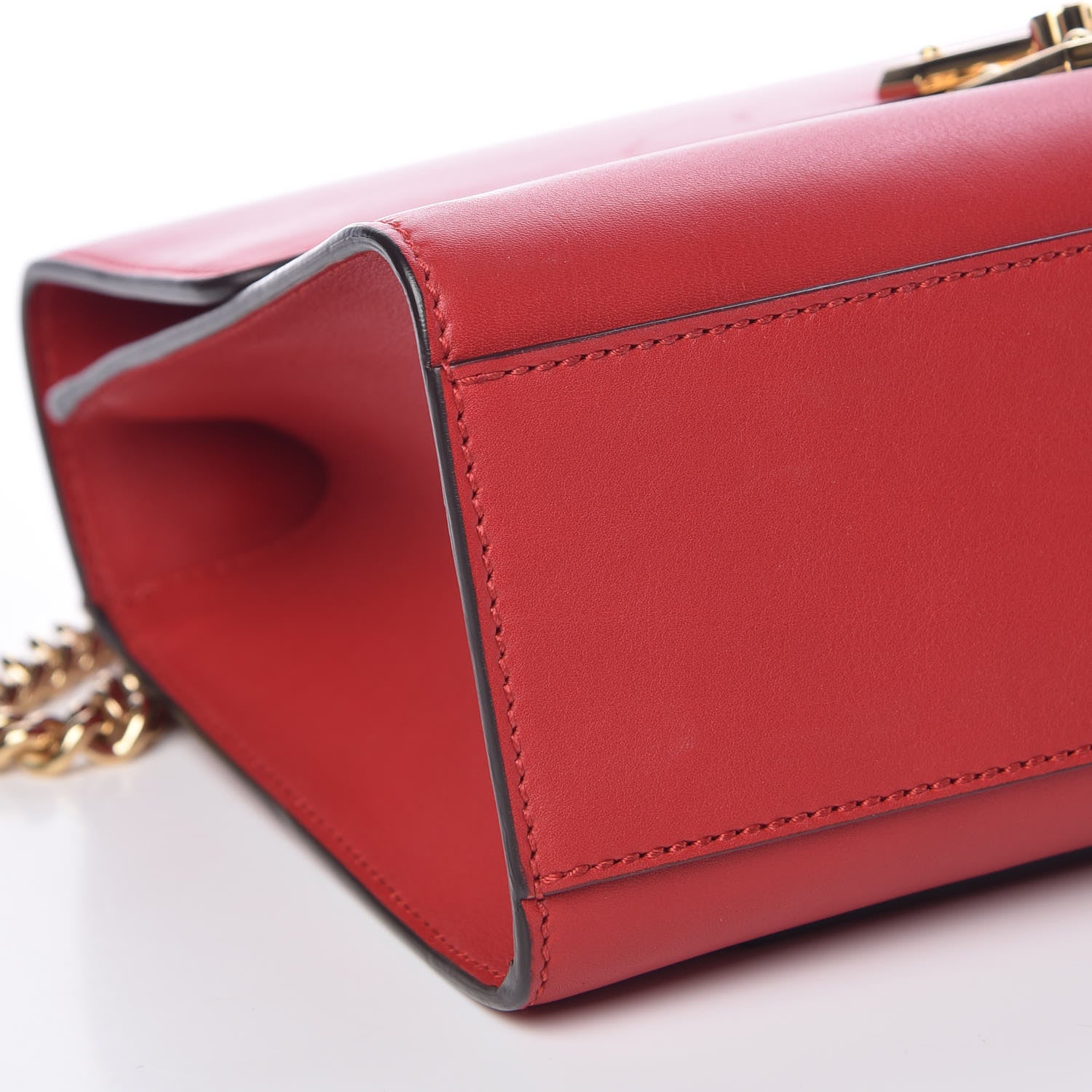 Gucci Moon Calfskin Medium Padlock Shoulder Bag Hibiscus Red 10 of 11