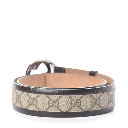 Gucci GG Supreme Monogram Niagara Lux Calfskin Interlocking G 40mm Belt 80 32 Beige Ebony Cocoa 3 of 7
