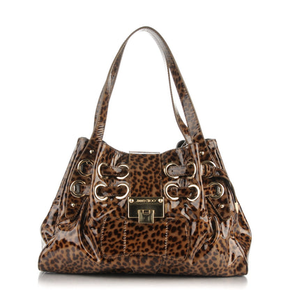 Jimmy Choo Patent Leopard Print Riki Natural 1 of 6