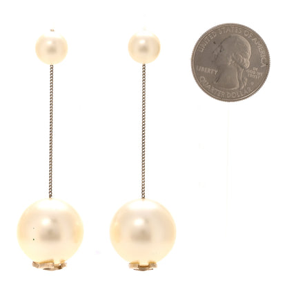 Chanel Pearl CC Drop Earrings Gold 2 of 4