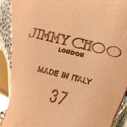 Jimmy Choo Glitter Vamp Platform Sandals 37 Gold 7 of 11