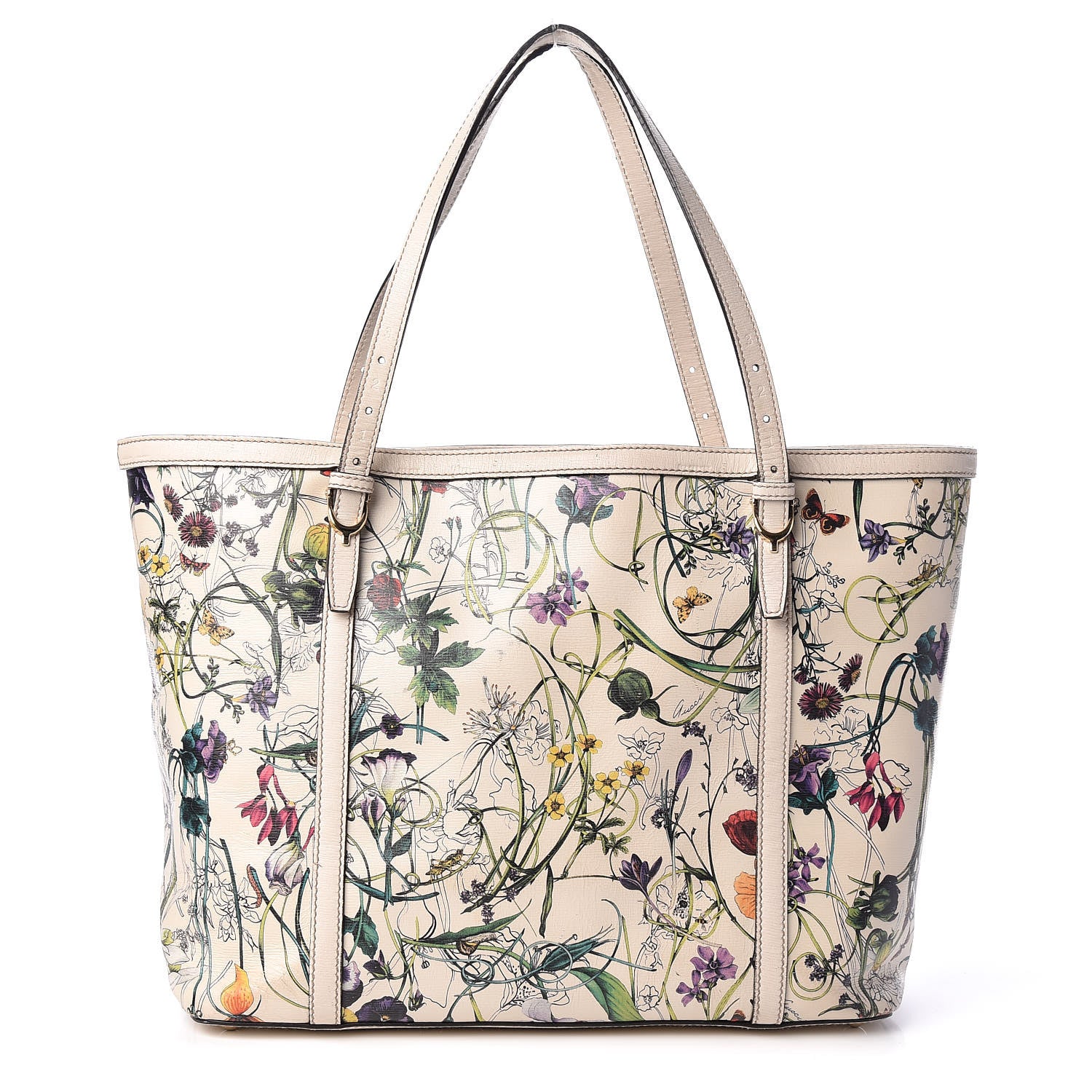 Gucci Calfskin Flora Infinity Medium Nice Tote Off White 1 of 21