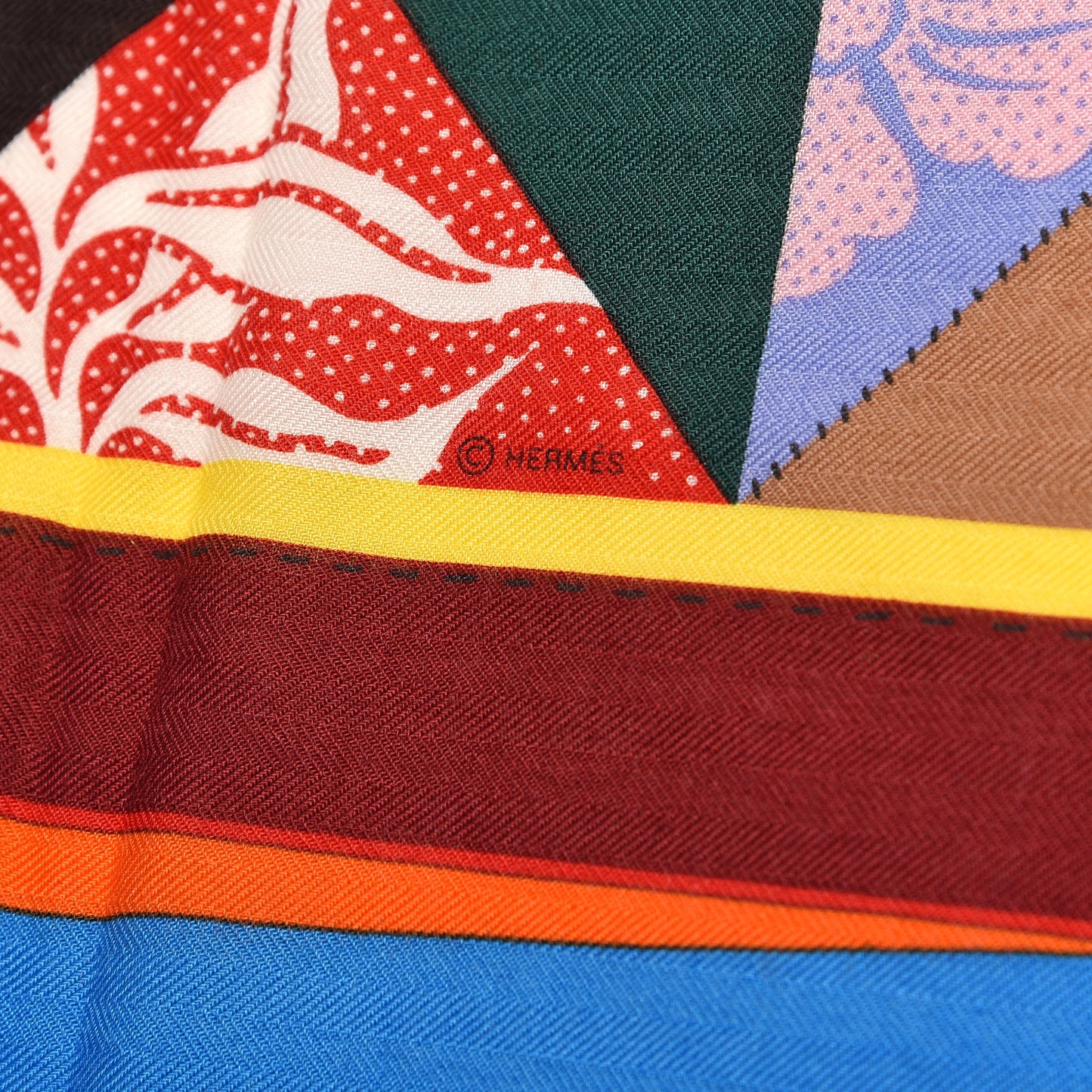 Cashmere Silk L'Art du Bojagi Shawl 140 Orange Vert Jaune
