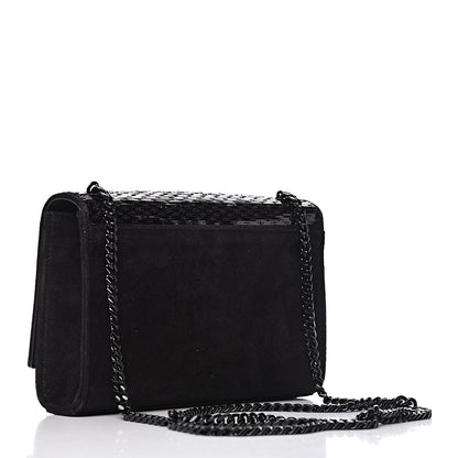 Saint Laurent Suede Sequin Monogram Small Kate Shoulder Bag Black 3 of 10