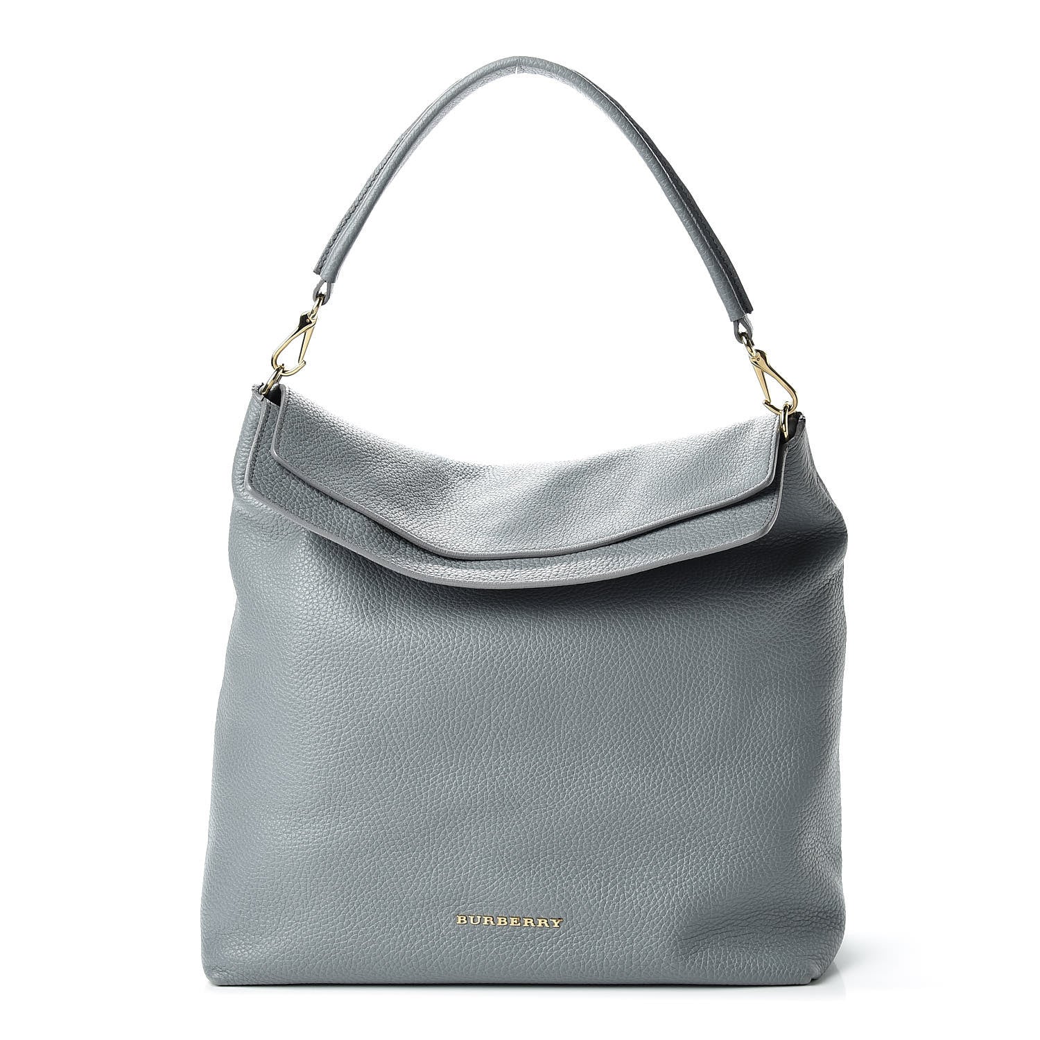 Burberry London Grainy Calfskin Medium Cale Hobo Storm Grey 1 of 18