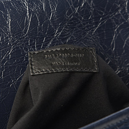 Saint Laurent Crinkled Calfskin Matelasse Monogram Medium Niki Chain Satchel Deep Marine 7 of 10