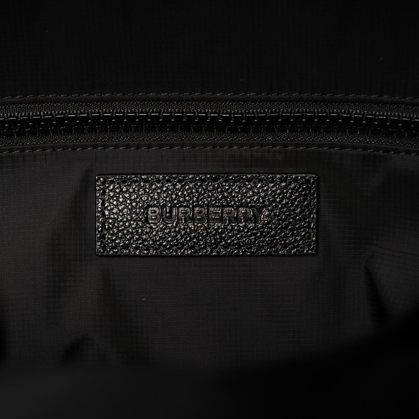 Nylon Logo Print Backpack Black