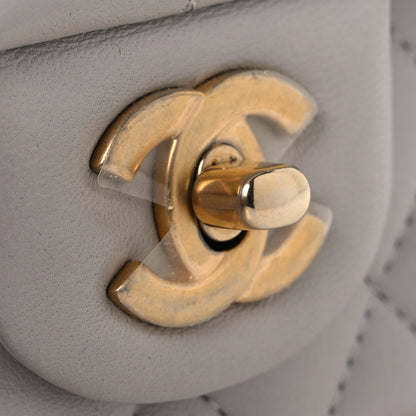 Chanel Lambskin Quilted Mini Top Handle Rectangular Flap Grey 11 of 11