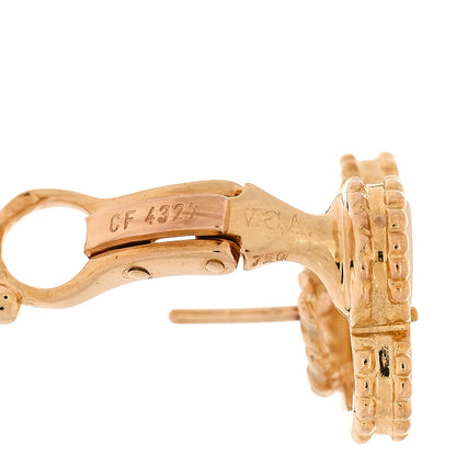Van Cleef & Arpels 18K Yellow Gold Mother of Pearl Vintage Alhambra Earrings 4 of 4