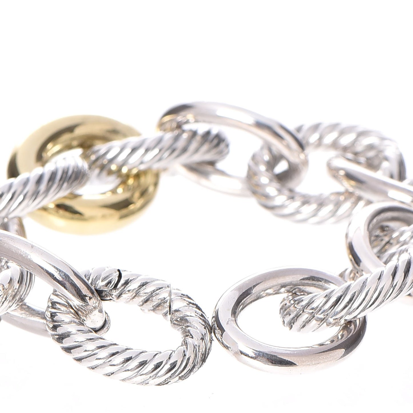 Sterling Silver 18K Yellow Gold 19mm Extra Large Oval Link Bracelet