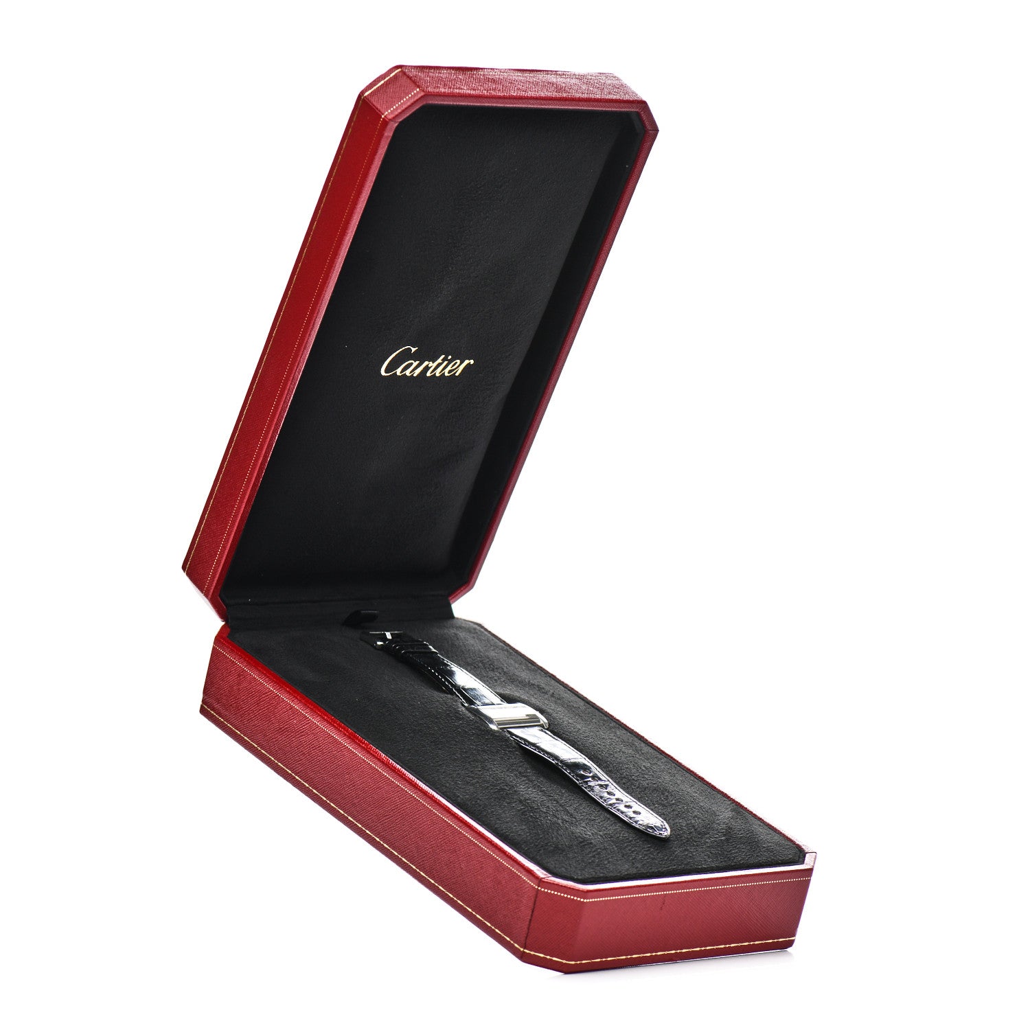 Cartier Stainless Steel Alligator 32mm Tank Divan Quartz Watch 5 of 5