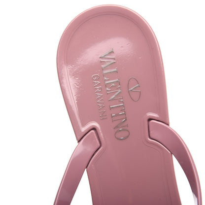 Valentino Garavani PVC Jelly Rockstud Bow Thong Sandals 40 Sandy Rose 9 of 11