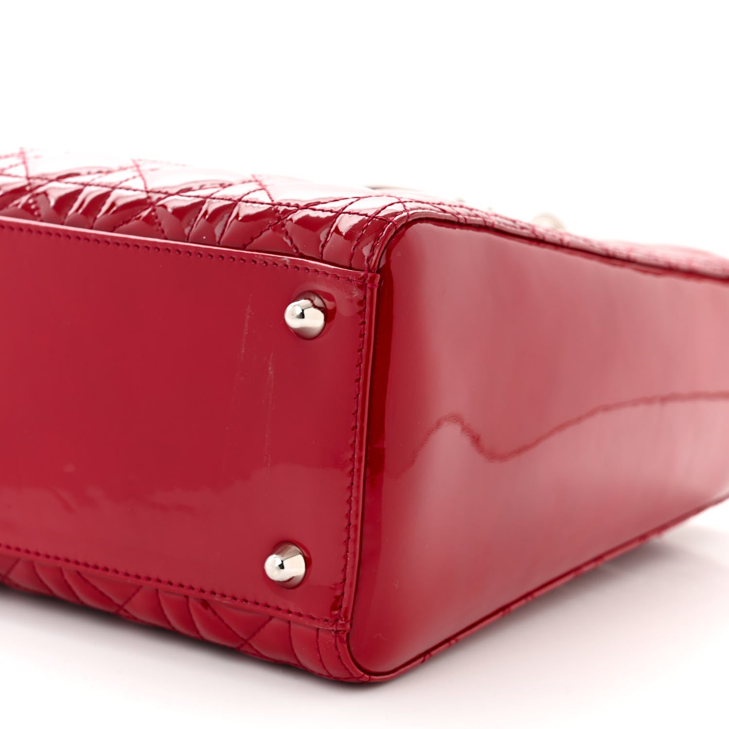 Christian Dior Patent Cannage Large Lady Dior Red 10 of 12