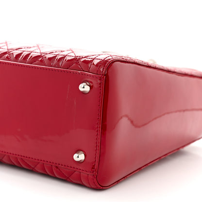 Christian Dior Patent Cannage Large Lady Dior Red 10 of 12