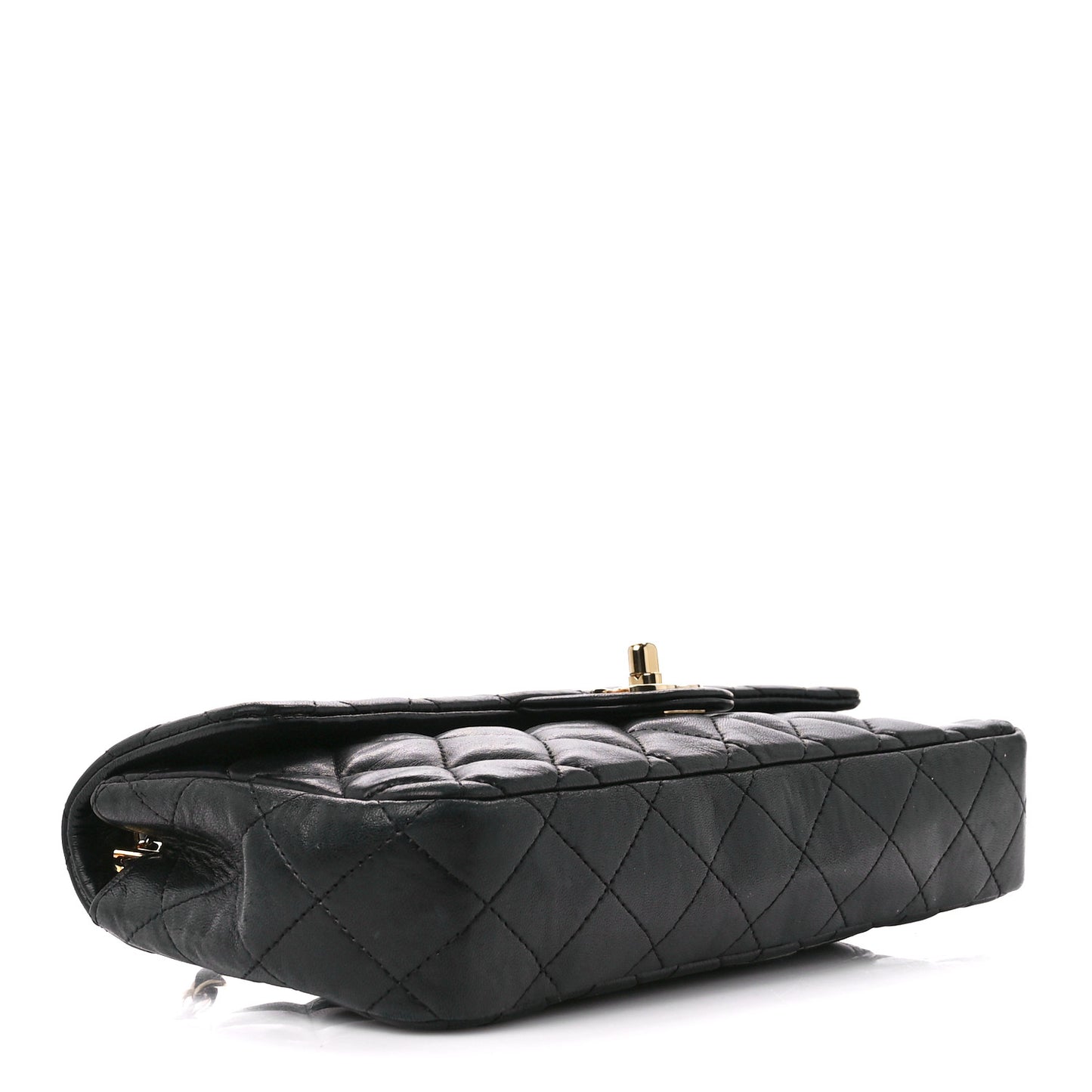 Lambskin Quilted East West Flap Black