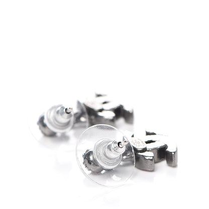 Chanel Crystal CC Drop Earrings Silver Multicolor 3 of 4