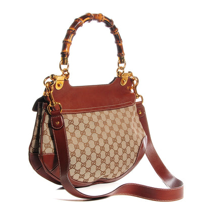 Gucci Monogram Peggy Bamboo Top Handle Bag 3 of 7