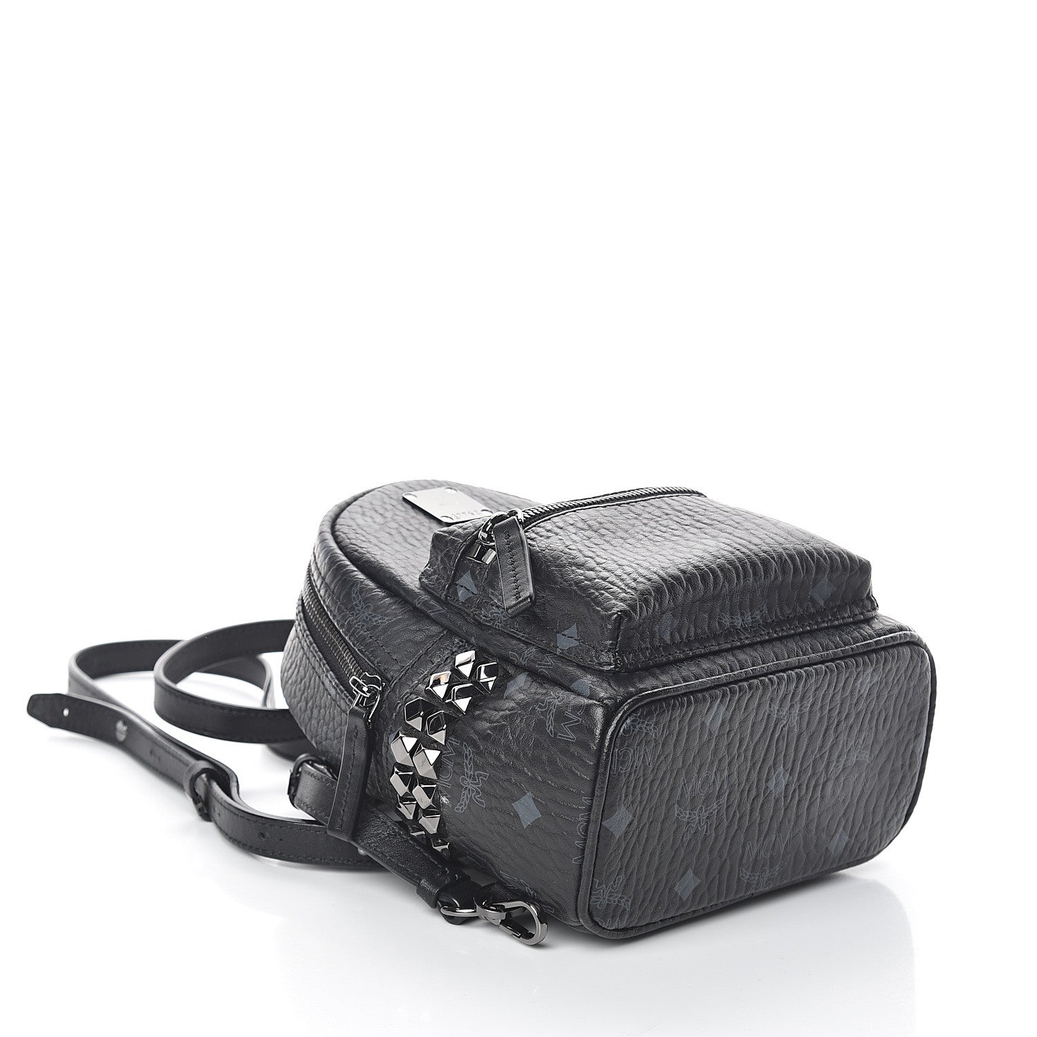 MCM Visetos Side Stud X-Mini Stark Bebe Boo Backpack Black 3 of 7