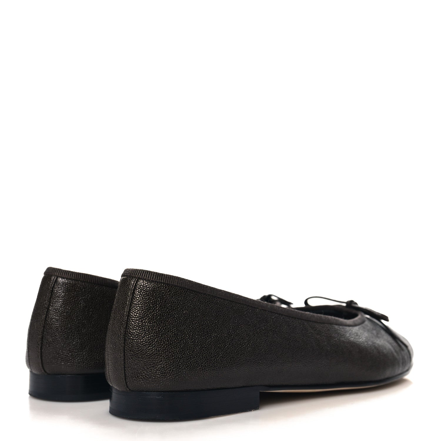 Chanel Caviar CC Cap Toe Ballerina Flats 38.5 Brown 5 of 9