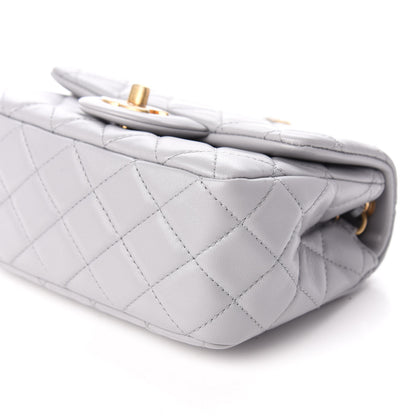 Chanel Lambskin Quilted Mini Pearl Crush Flap Light Grey 7 of 10