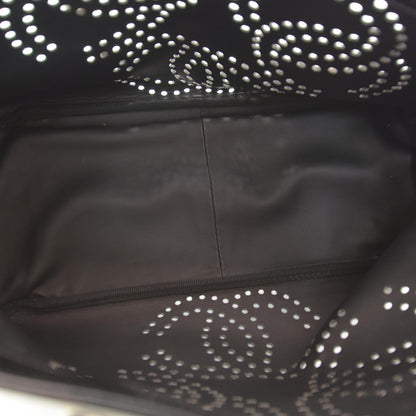 Chanel Patent Perforated CC Shopping Tote Black 9 of 9