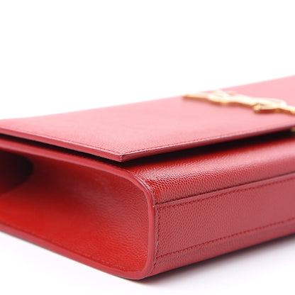 Saint Laurent Grain De Poudre Classic Monogram Cassandre Clutch New Red 8 of 11