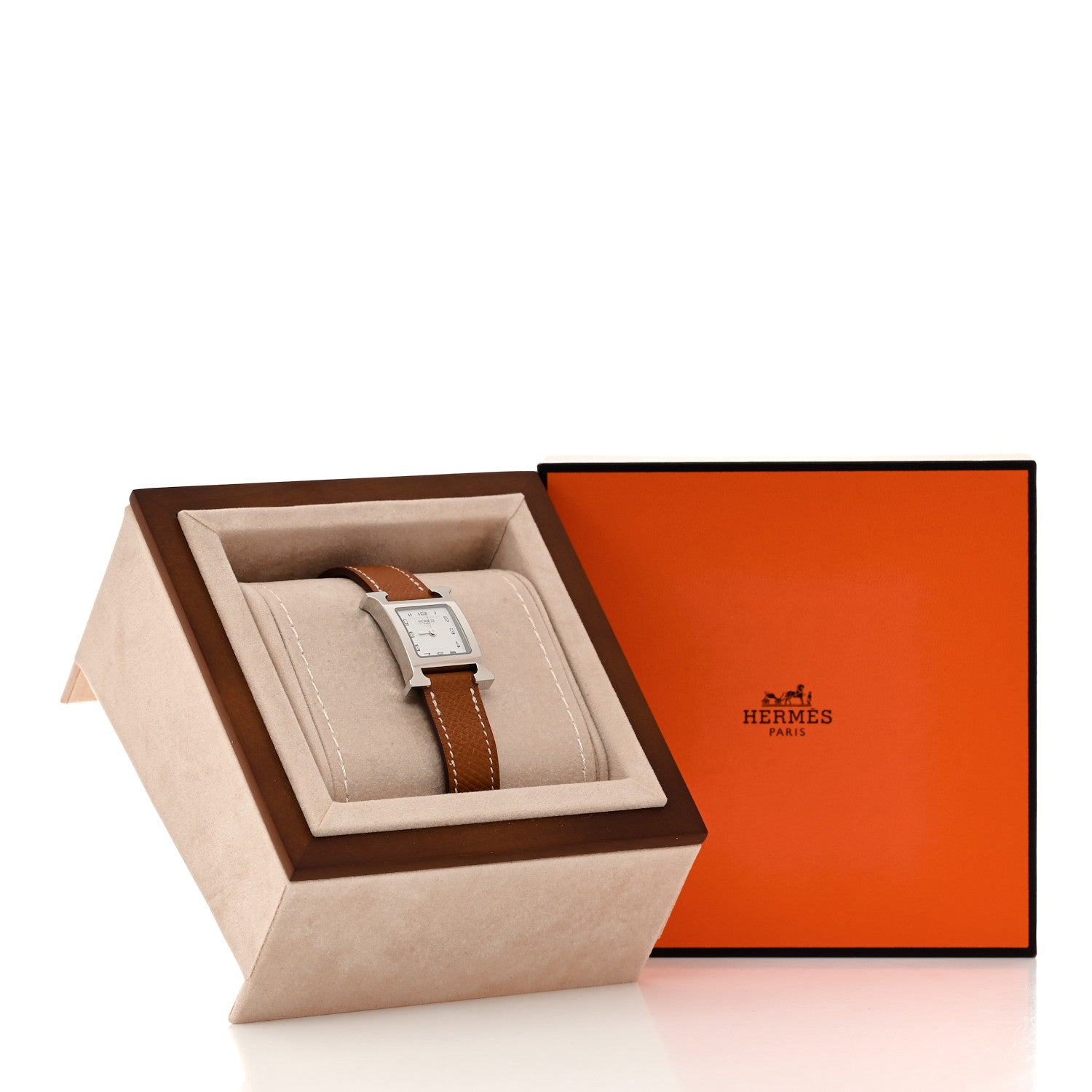 Hermes Stainless Steel Epsom 21mm Heure H Hour Quartz Watch Gold 5 of 5