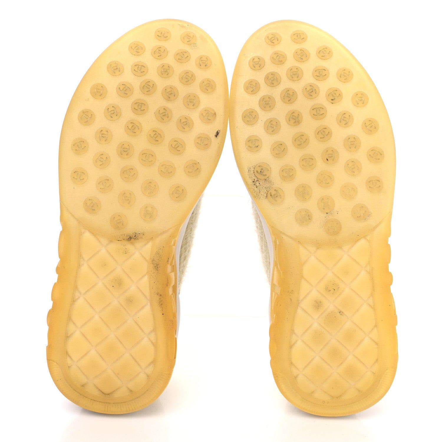 Chanel Suede Calfskin Stretch Fabric CC Sneakers 35 Yellow 7 of 8