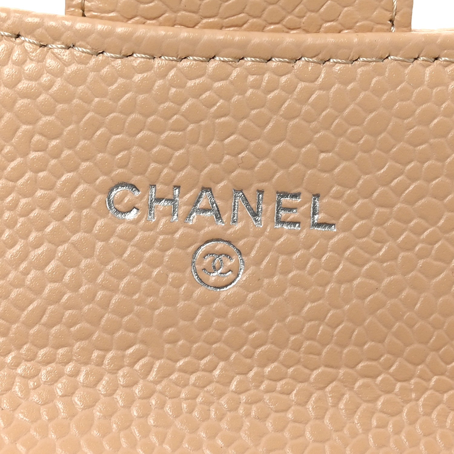 Chanel Caviar Quilted Flap Card Holder Wallet Beige 6 of 9