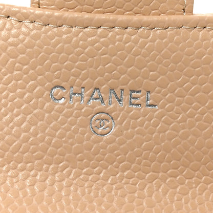 Chanel Caviar Quilted Flap Card Holder Wallet Beige 6 of 9