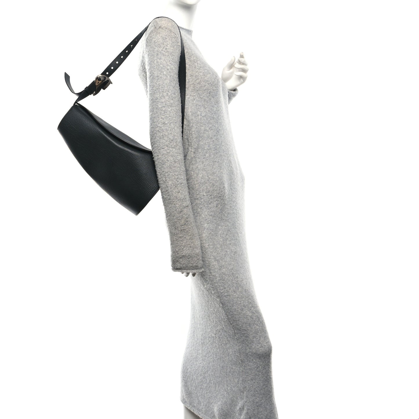 Calfskin Large Horn Bag Black