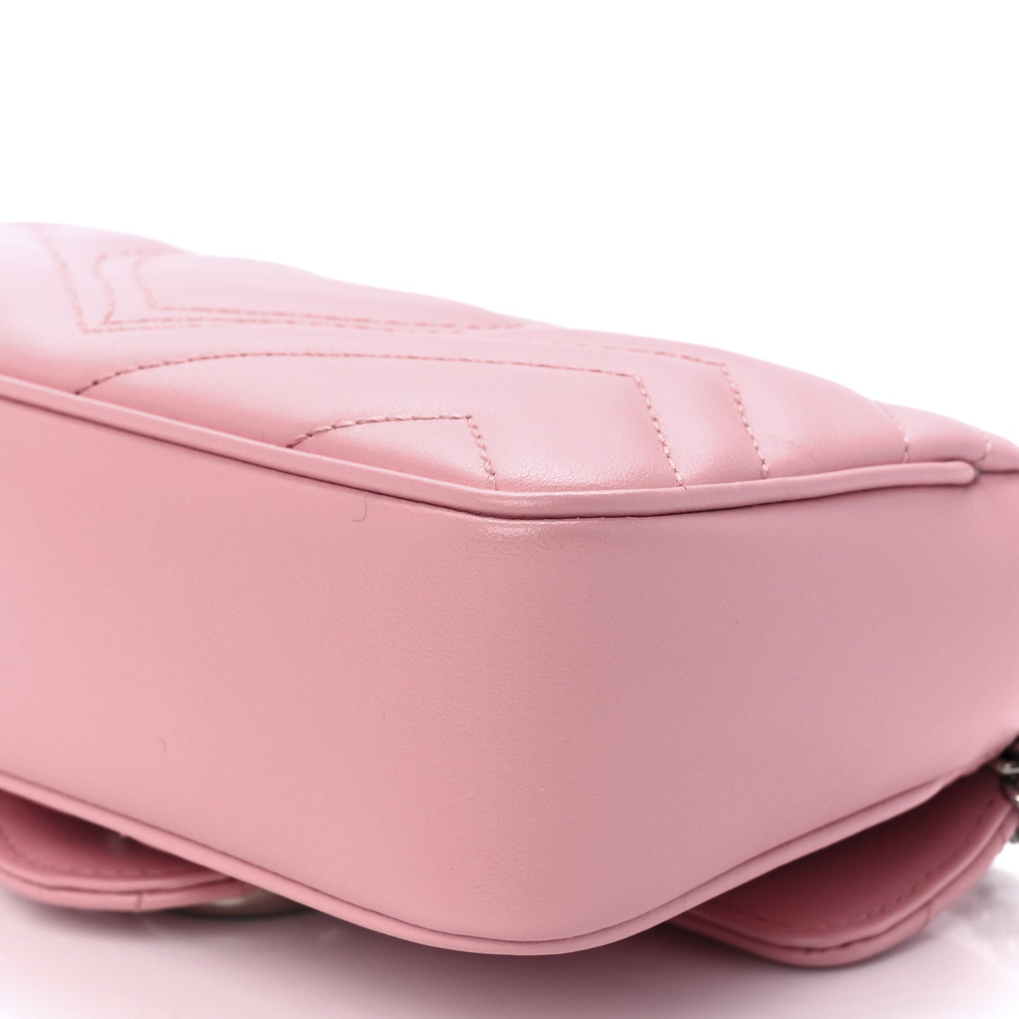 Calfskin Matelasse Super Mini GG Marmont Shoulder Bag Wild Rose