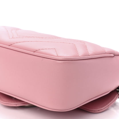 Gucci Calfskin Matelasse Super Mini GG Marmont Shoulder Bag Wild Rose 11 of 12