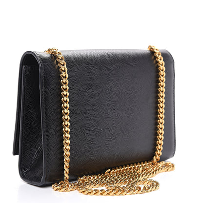 Saint Laurent Grain De Poudre Small Monogram Kate Satchel Black 2 of 9