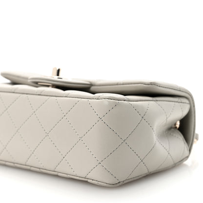 Chanel Lambskin Quilted Mini Rectangular Flap Grey 10 of 11