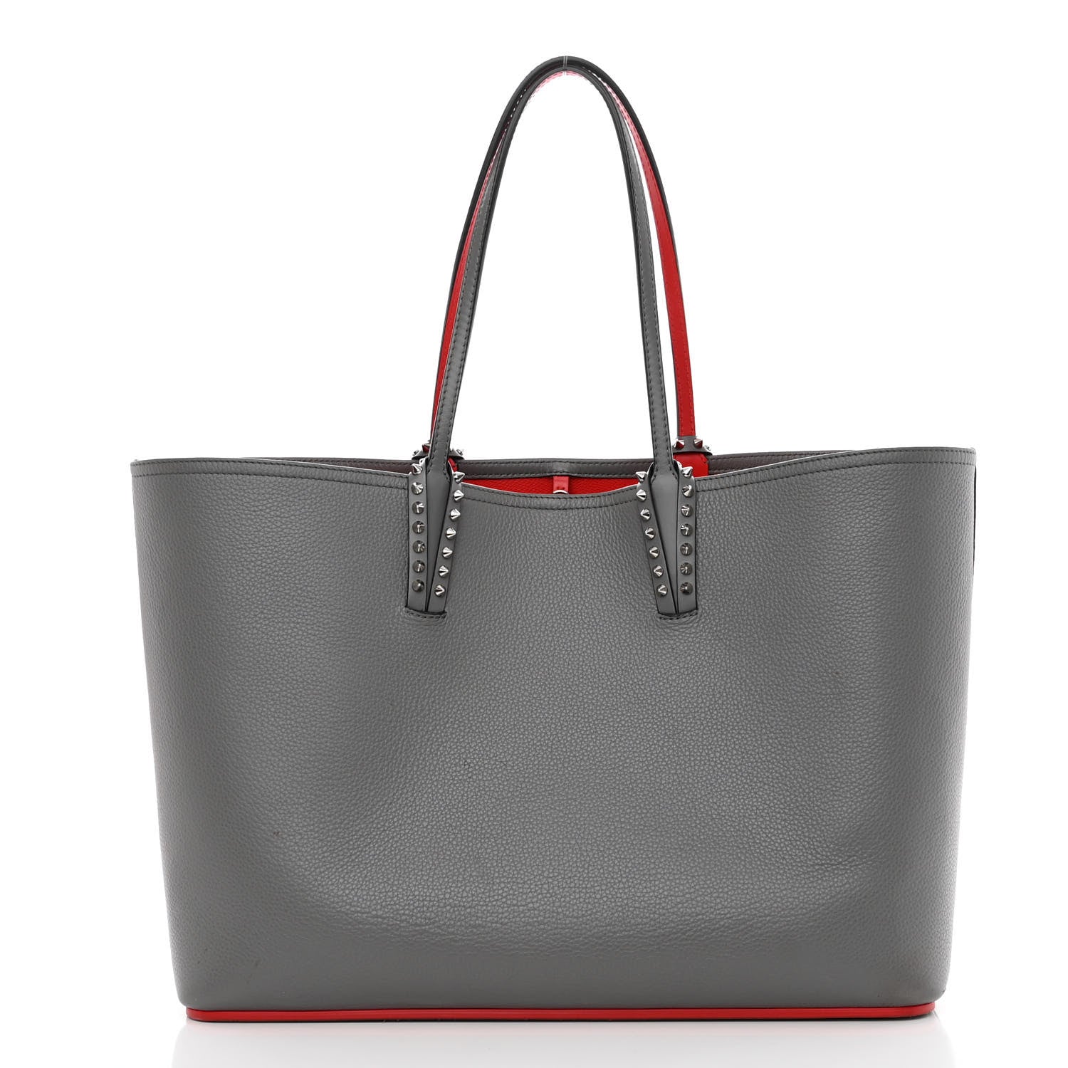 Christian Louboutin Calfskin Spikes East West Cabata Tote Kraft Red 3 of 12
