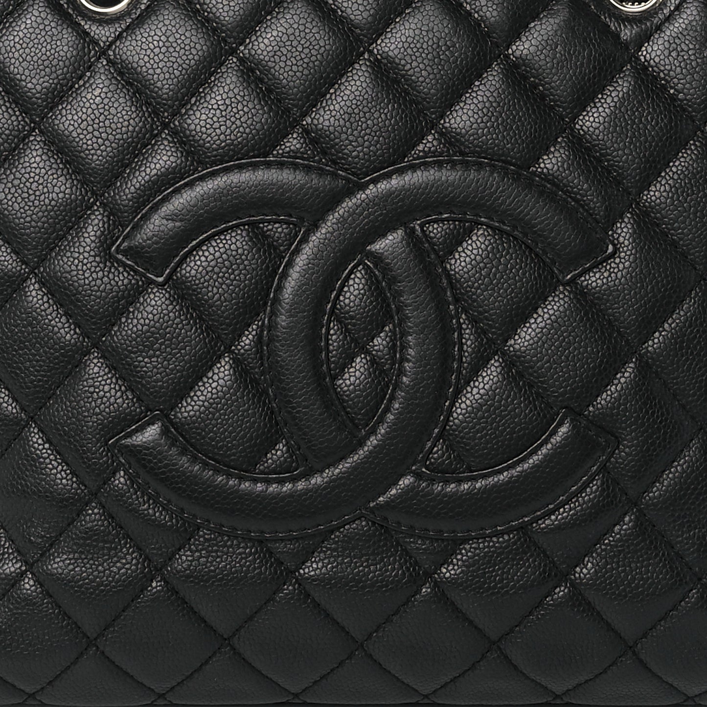 Caviar Quilted Grand Shopping Tote GST Black