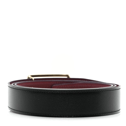 Hermes Box Togo 30mm Rouleau Belt 115 46 Black Brique 2 of 4