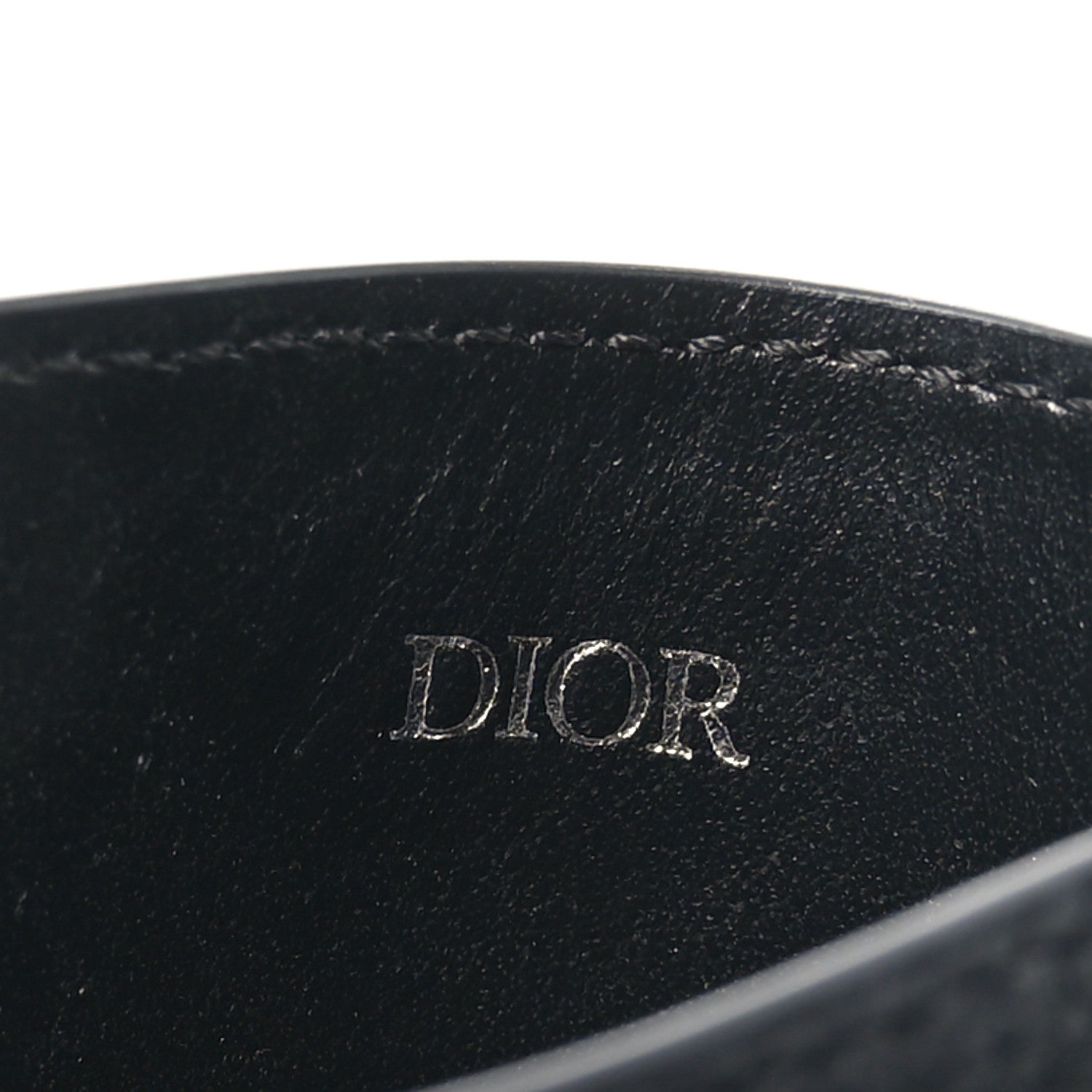 Christian Dior Oblique Grained Calfskin Marquetry Saddle Card Holder Black 6 of 7