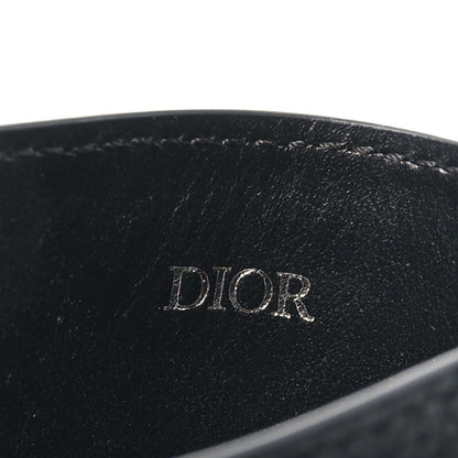 Christian Dior Oblique Grained Calfskin Marquetry Saddle Card Holder Black 6 of 7