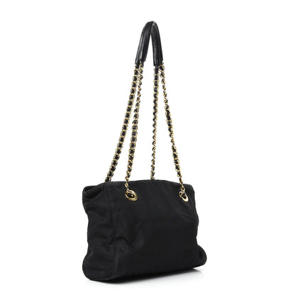 Prada Nylon Tessuto Acciaio Chain Shoulder Bag Black 3 of 10