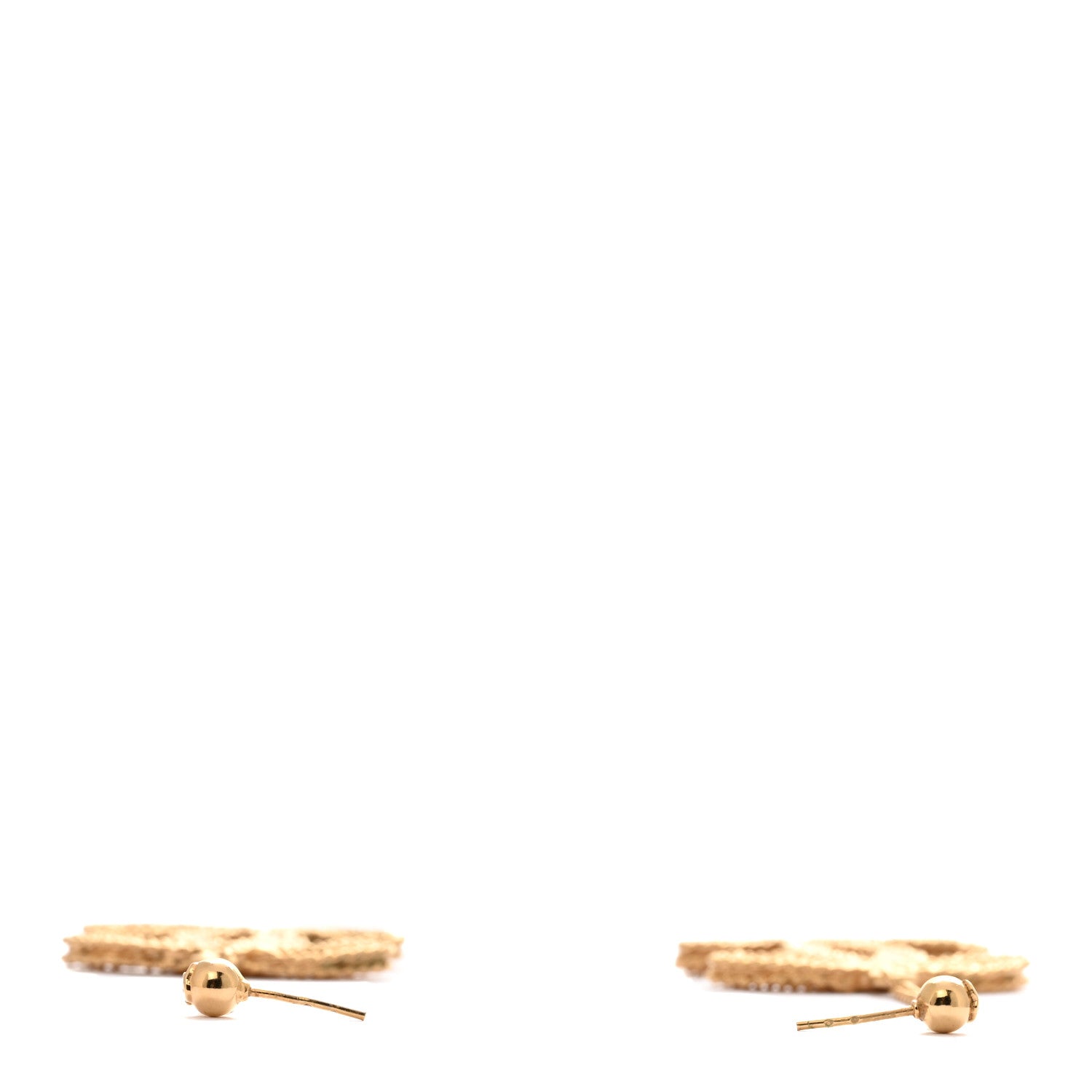 Chanel CC Drop Earrings Matte Gold 3 of 4