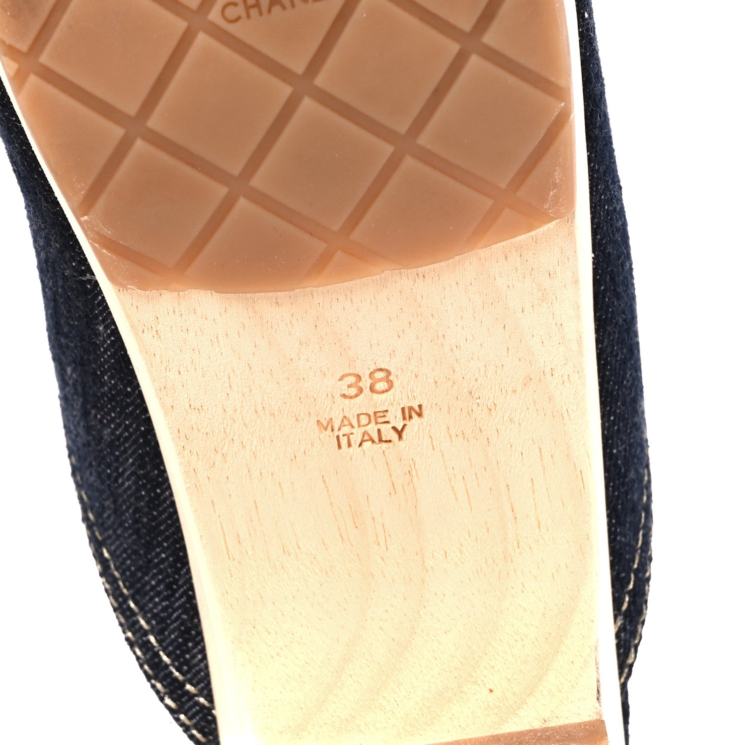 Chanel Denim Wooden CC Clogs 38 Dark Blue 6 of 10