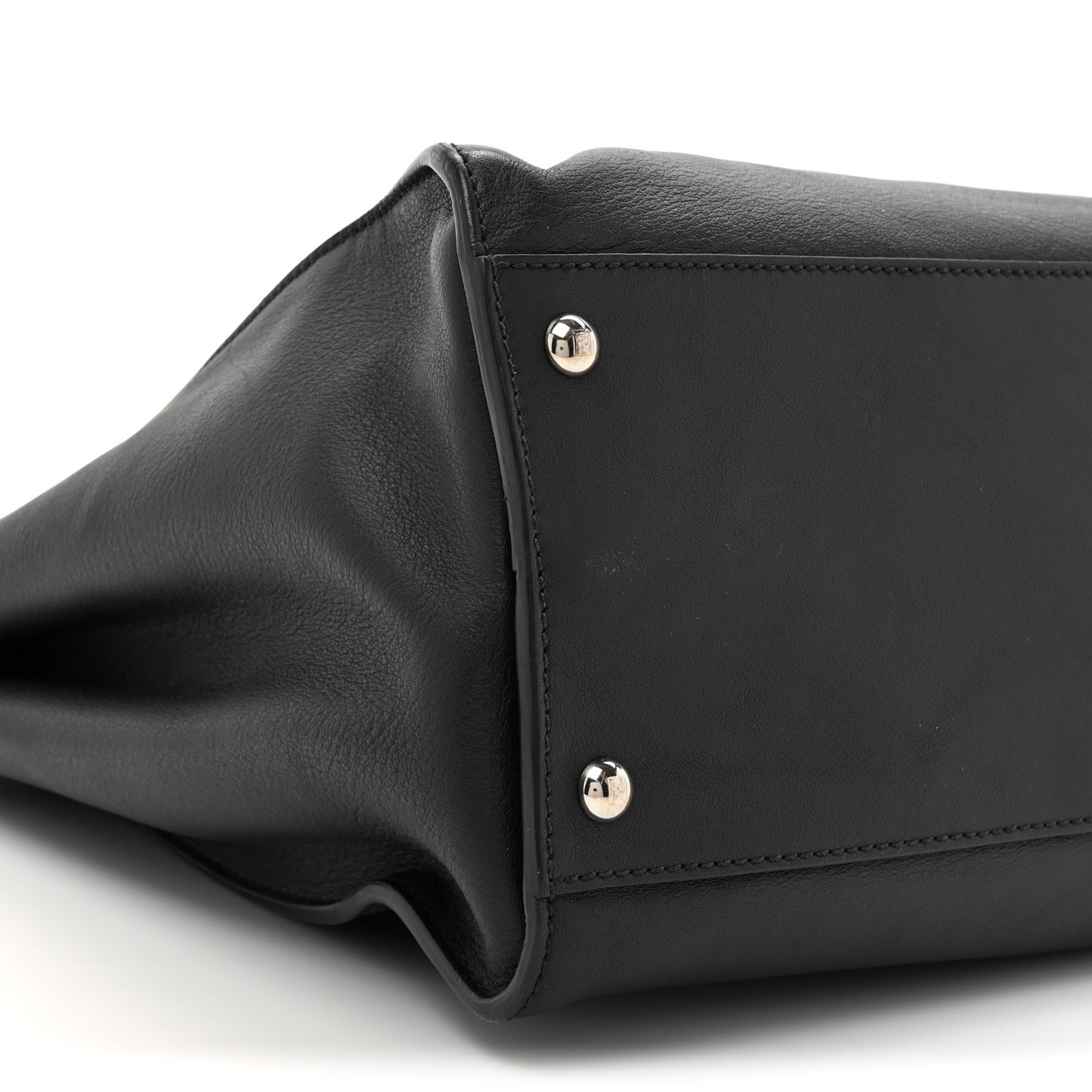 Vitello Dolce Marmol Patent Crocodile Trapuntata Large Peekaboo Iconic Satchel Black Fumo