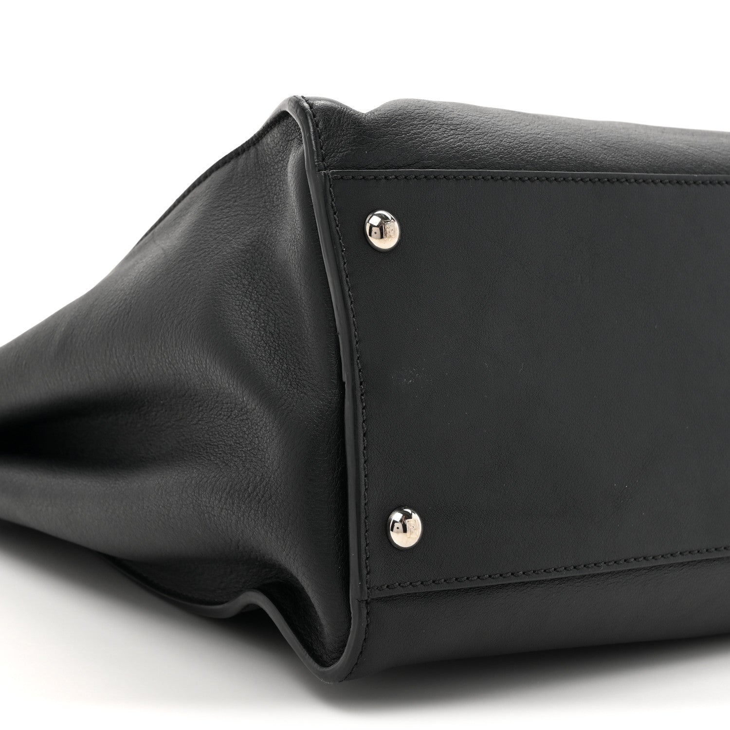 Fendi Vitello Dolce Marmol Patent Crocodile Trapuntata Large Peekaboo Iconic Satchel Black Fumo 11 of 15